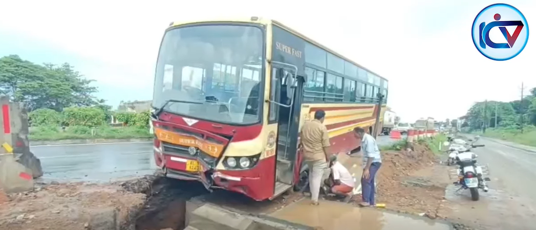 ബസ് വീണ് അപകടം